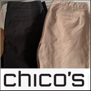 Bundle 2 pair Chico's crop pants size 2.5 (14) in black and khaki.